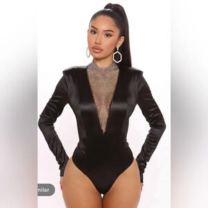 Elegant Black Long Sleeve Bodysuit